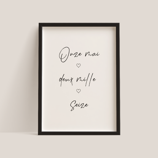 Affiche date manuscrite - à personnaliser